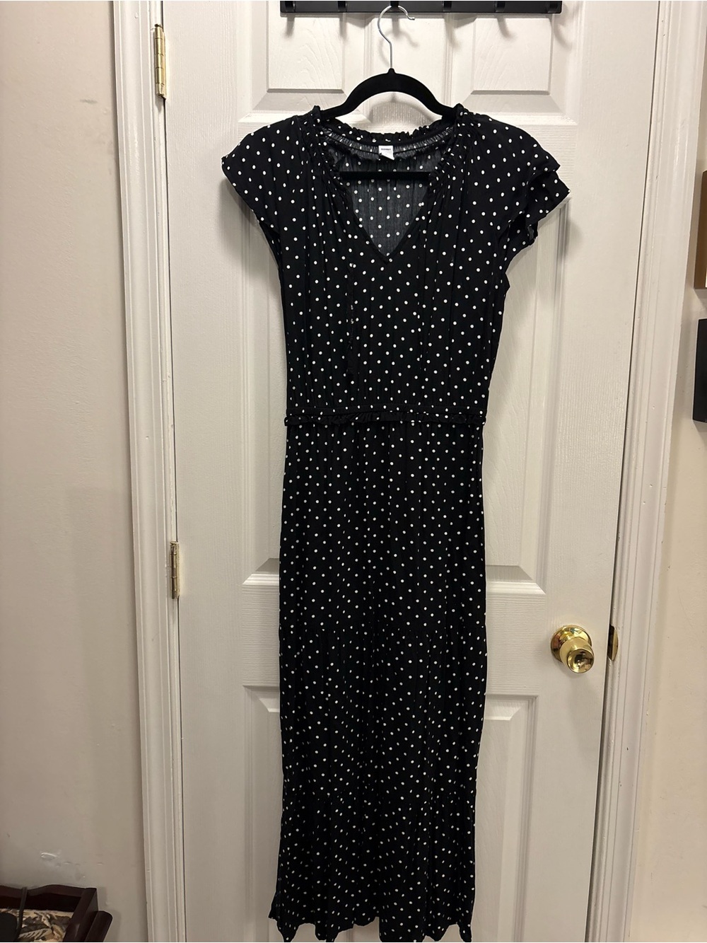 Black Polka Dot Maxi Dress - Classic Women's Summer Dress